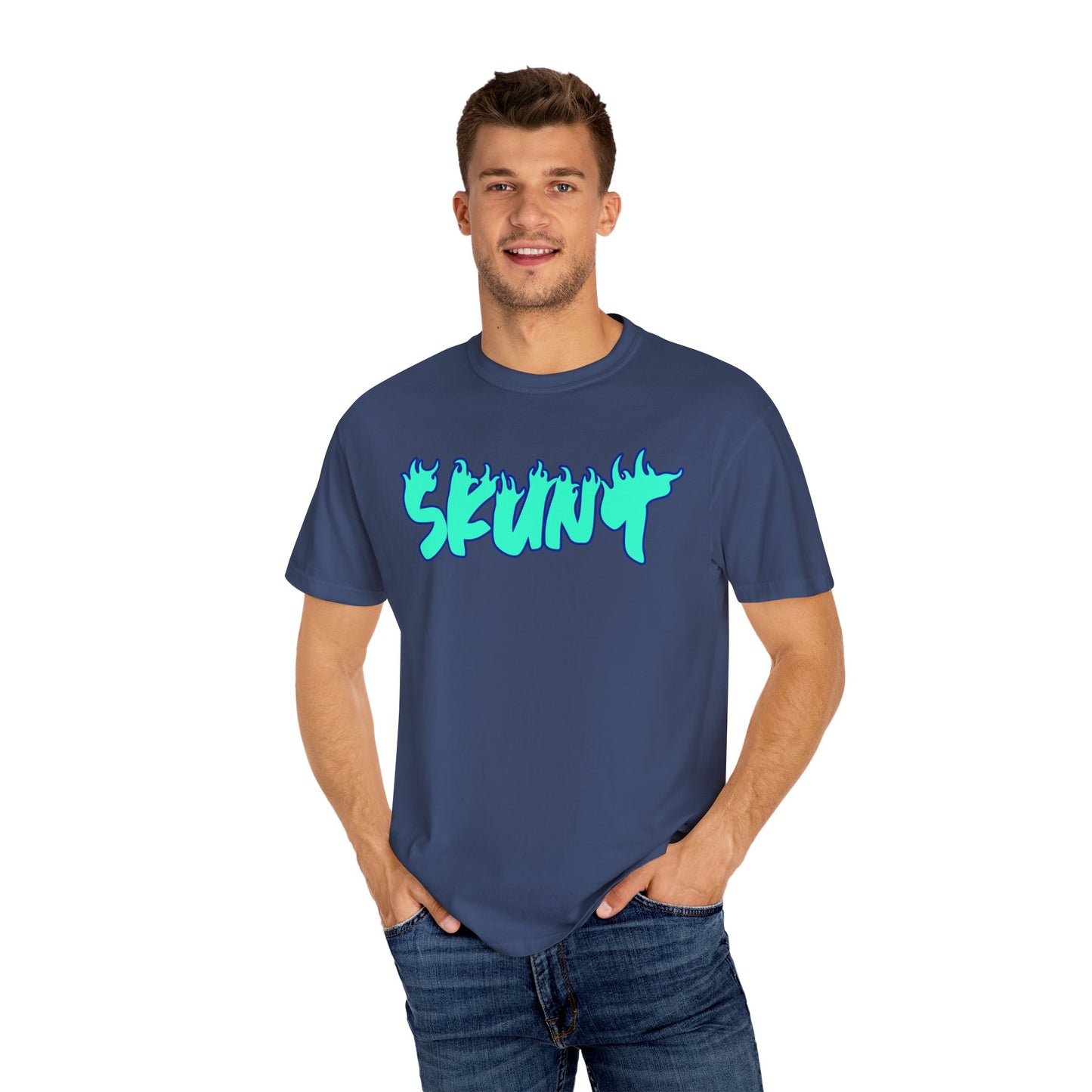Blue Flamed Ohhh Skunt! Tee