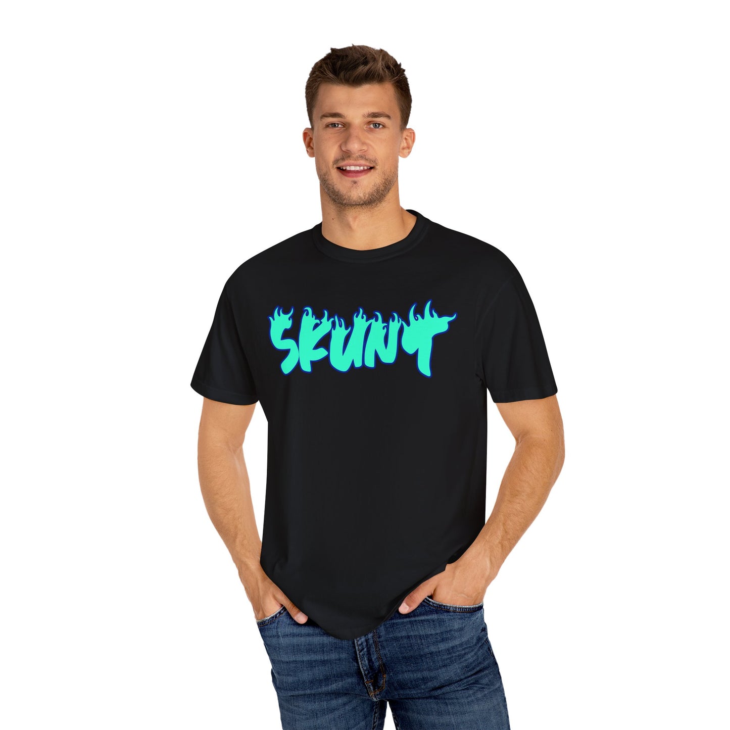 Blue Flamed Ohhh Skunt! Tee