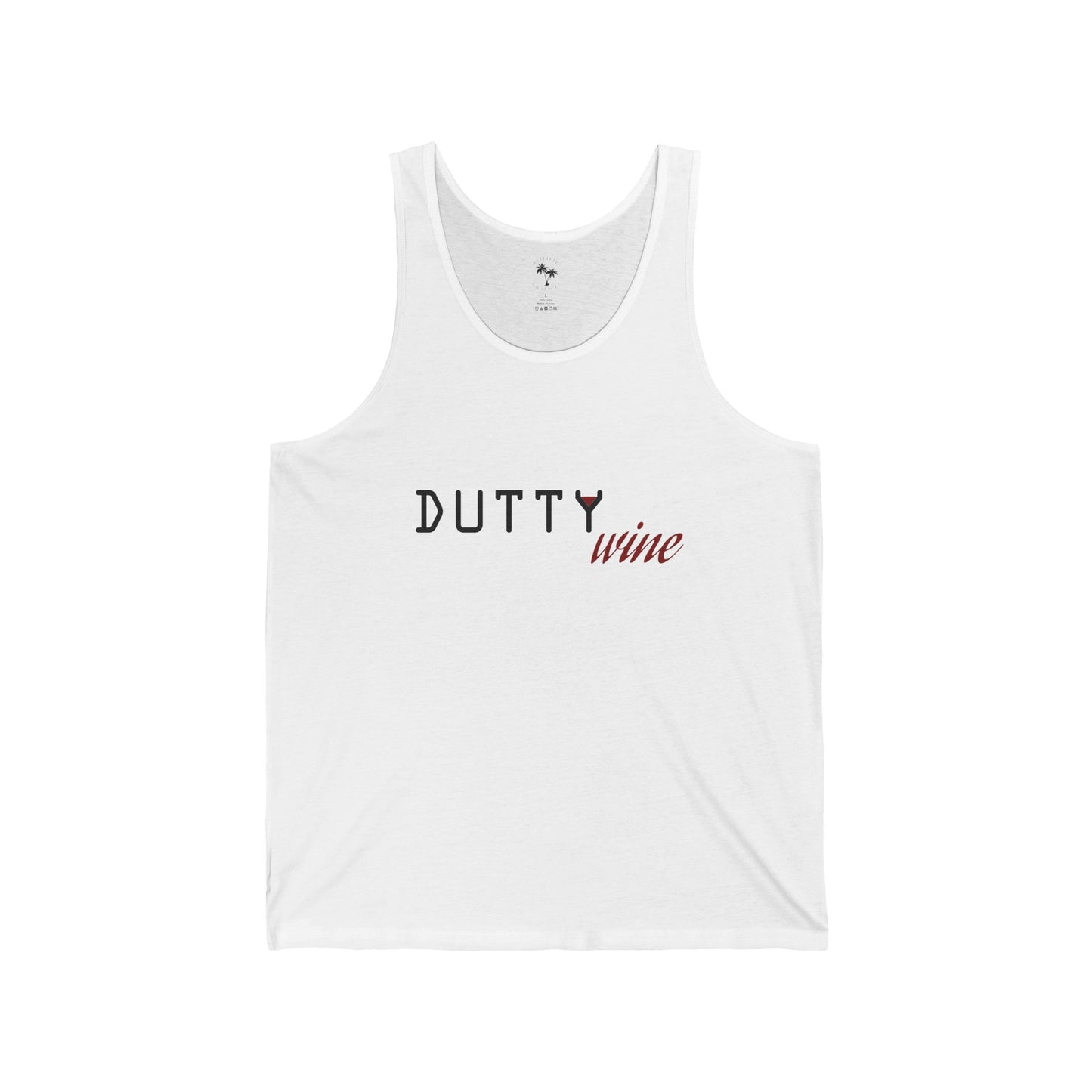 Unisex Jersey Tank - DUTTY wine Design with QR Code for Wine Lovers