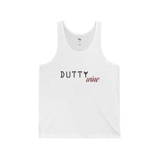 Unisex Jersey Tank - DUTTY wine Design with QR Code for Wine Lovers