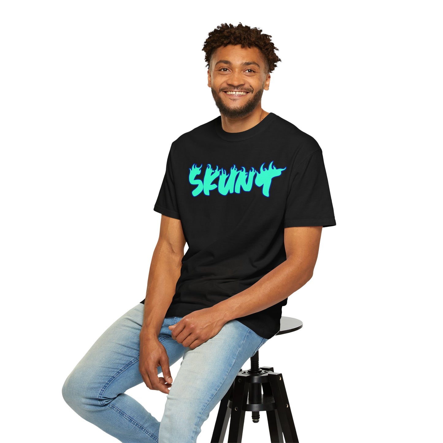 Blue Flamed Ohhh Skunt! Tee